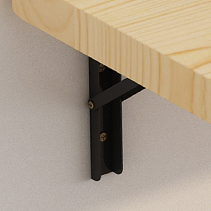Table de bar suspendue rectangulaire en bois massif et métal, pliable, à 1 plateau pour cuisine 
