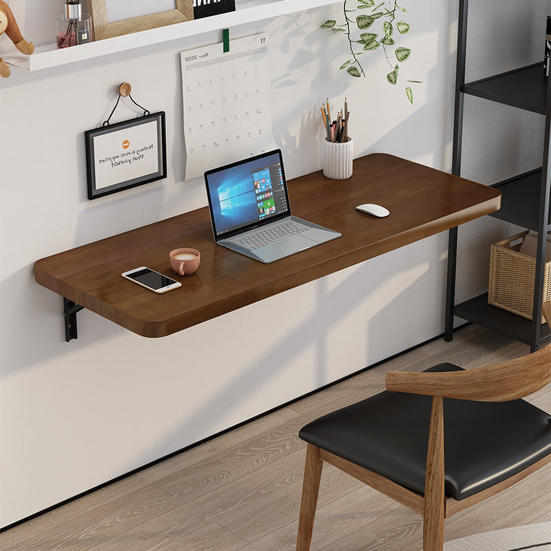 Table de bar suspendue rectangulaire en bois massif et métal, pliable, à 1 plateau pour cuisine 