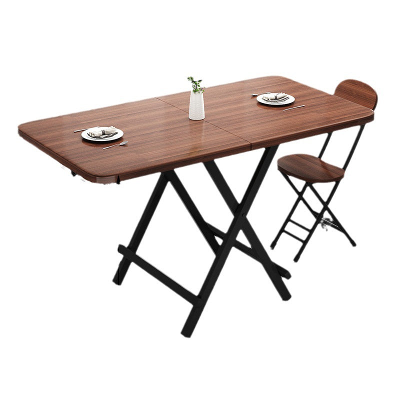 Moderner minimalistischer quadratischer rechteckiger MDF-Stahl klappbarer Esstisch für 1/2/4/6/8 Sitzplätze 