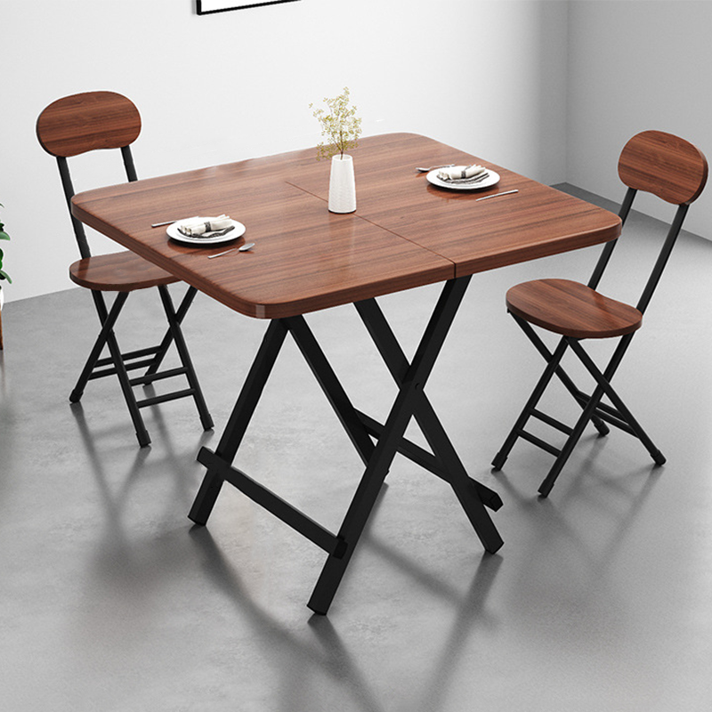 Moderner minimalistischer quadratischer rechteckiger MDF-Stahl klappbarer Esstisch für 1/2/4/6/8 Sitzplätze 