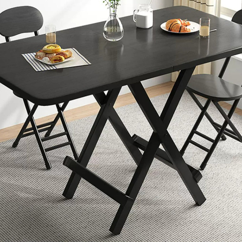 Moderner minimalistischer quadratischer rechteckiger MDF-Stahl klappbarer Esstisch für 1/2/4/6/8 Sitzplätze 