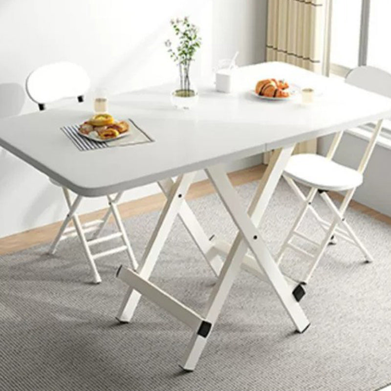 Moderner minimalistischer quadratischer rechteckiger MDF-Stahl klappbarer Esstisch für 1/2/4/6/8 Sitzplätze 