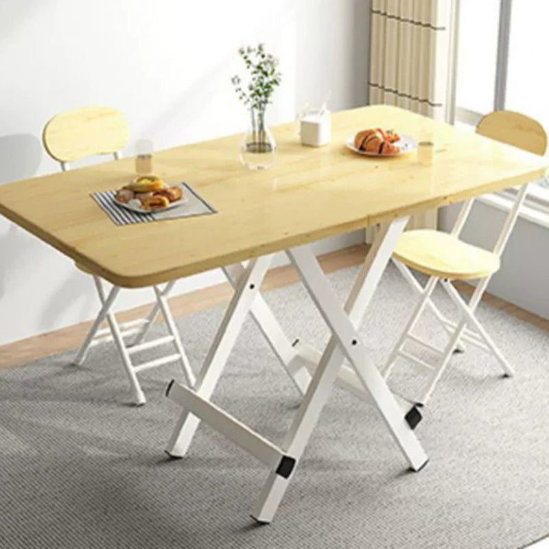 Moderner minimalistischer quadratischer rechteckiger MDF-Stahl klappbarer Esstisch für 1/2/4/6/8 Sitzplätze 
