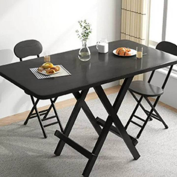 Moderner minimalistischer quadratischer rechteckiger MDF-Stahl klappbarer Esstisch für 1/2/4/6/8 Sitzplätze 