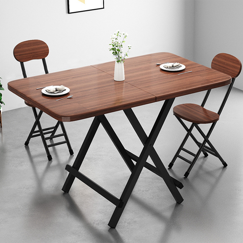 Moderner minimalistischer quadratischer rechteckiger MDF-Stahl klappbarer Esstisch für 1/2/4/6/8 Sitzplätze 