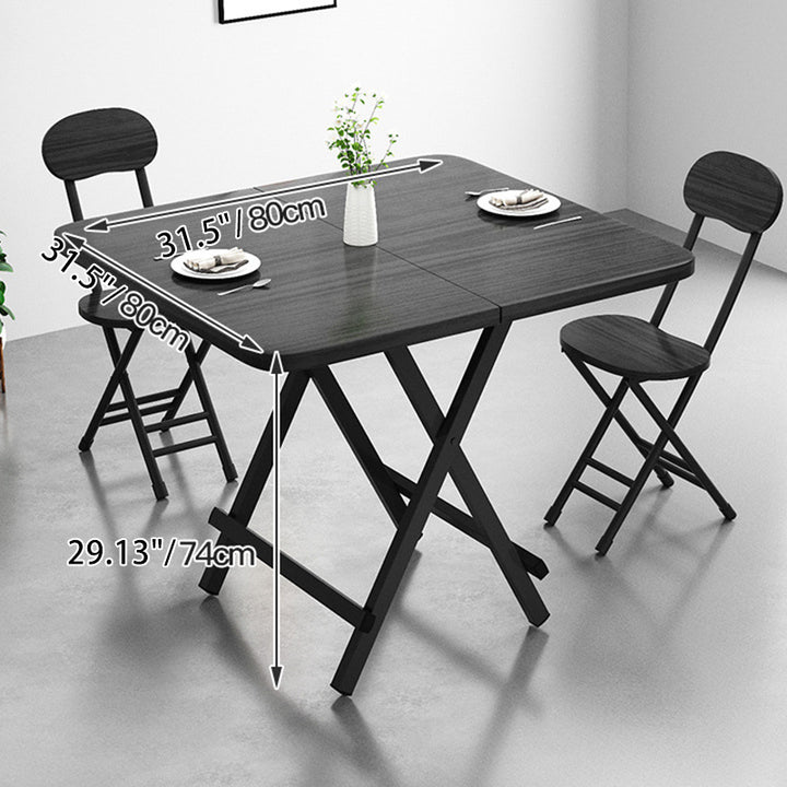 Moderner minimalistischer quadratischer rechteckiger MDF-Stahl klappbarer Esstisch für 1/2/4/6/8 Sitzplätze 