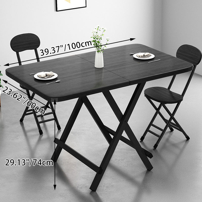 Moderner minimalistischer quadratischer rechteckiger MDF-Stahl klappbarer Esstisch für 1/2/4/6/8 Sitzplätze 