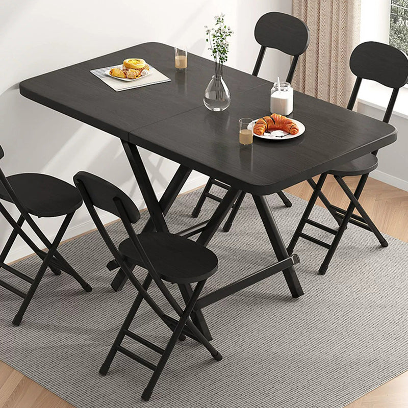 Moderner minimalistischer quadratischer rechteckiger MDF-Stahl klappbarer Esstisch für 1/2/4/6/8 Sitzplätze 