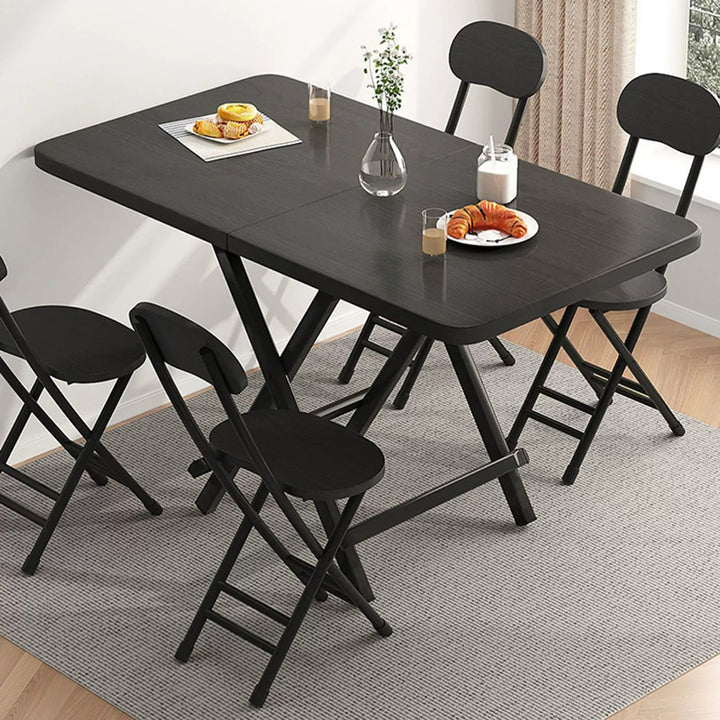 Moderner minimalistischer quadratischer rechteckiger MDF-Stahl klappbarer Esstisch für 1/2/4/6/8 Sitzplätze 