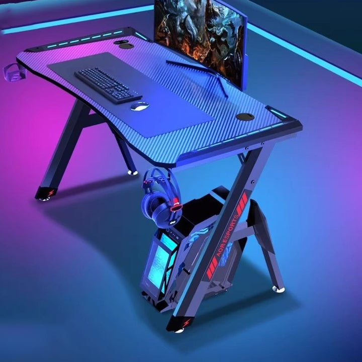 Moderner eklektischer rechteckiger Plattenstahl-Schreibtisch mit Becherhalter und 1-Ablage für das Home Office 