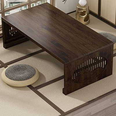 Table basse pliante rectangulaire en bambou japonais traditionnel avec 1 plateau pour balcon 