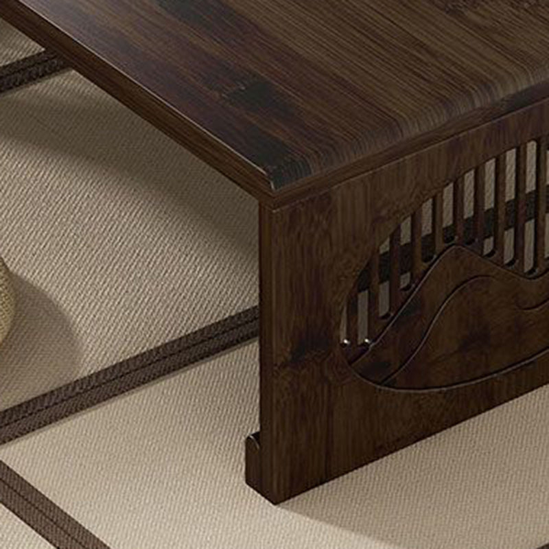 Table basse pliante rectangulaire en bambou japonais traditionnel avec 1 plateau pour balcon 
