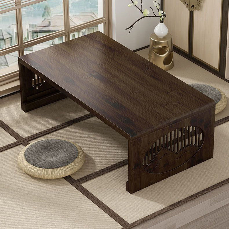 Table basse pliante rectangulaire en bambou japonais traditionnel avec 1 plateau pour balcon 