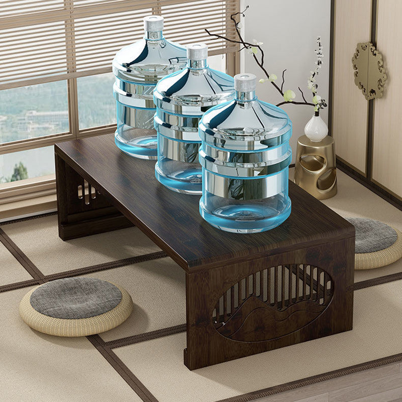 Table basse pliante rectangulaire en bambou japonais traditionnel avec 1 plateau pour balcon 