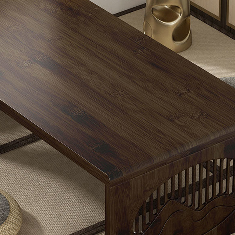 Table basse pliante rectangulaire en bambou japonais traditionnel avec 1 plateau pour balcon 
