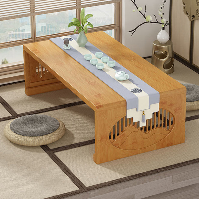 Table basse pliante rectangulaire en bambou japonais traditionnel avec 1 plateau pour balcon 