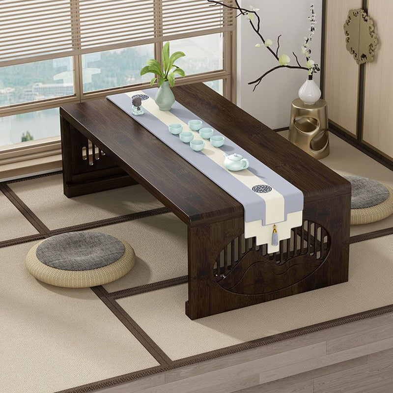 Table basse pliante rectangulaire en bambou japonais traditionnel avec 1 plateau pour balcon 