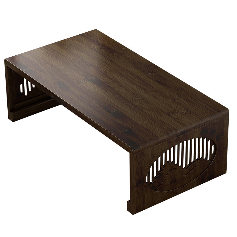 Table basse pliante rectangulaire en bambou japonais traditionnel avec 1 plateau pour balcon 