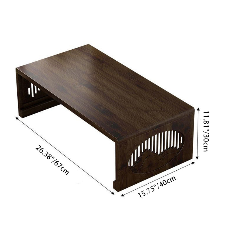 Table basse pliante rectangulaire en bambou japonais traditionnel avec 1 plateau pour balcon 