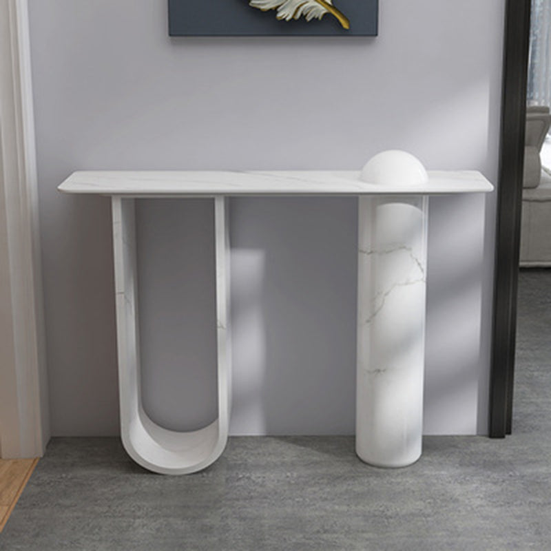 Contemporary Nordic Plate Fiberglass Wood Rectangular Column Side Table 1-Drawer Cabinet For Entryways