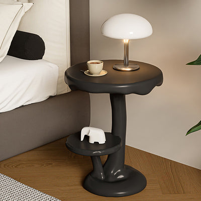 Table basse ronde en FRP créatif contemporain à 2 niveaux pour salon 