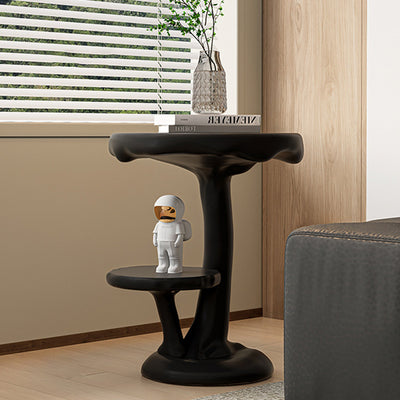 Table basse ronde en FRP créatif contemporain à 2 niveaux pour salon 