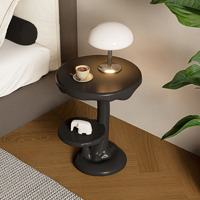 Table basse ronde en FRP créatif contemporain à 2 niveaux pour salon 