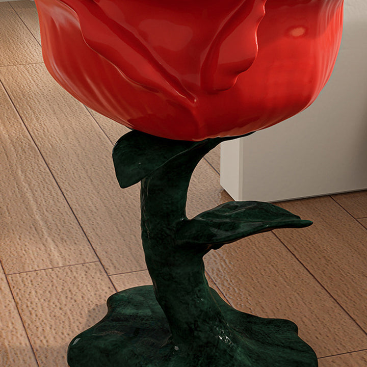 Traditioneller französischer FRP-Glas-Rosen-Rundtisch mit 1 Ablage für das Wohnzimmer 