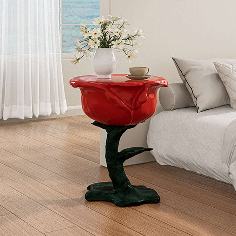 Traditioneller französischer FRP-Glas-Rosen-Rundtisch mit 1 Ablage für das Wohnzimmer 