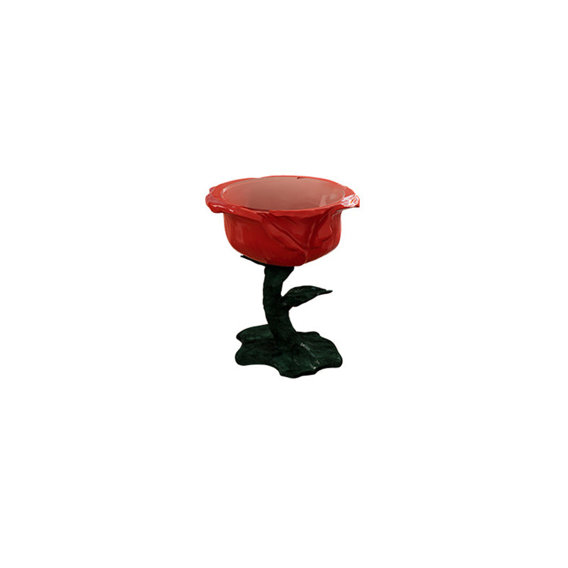 Traditioneller französischer FRP-Glas-Rosen-Rundtisch mit 1 Ablage für das Wohnzimmer 