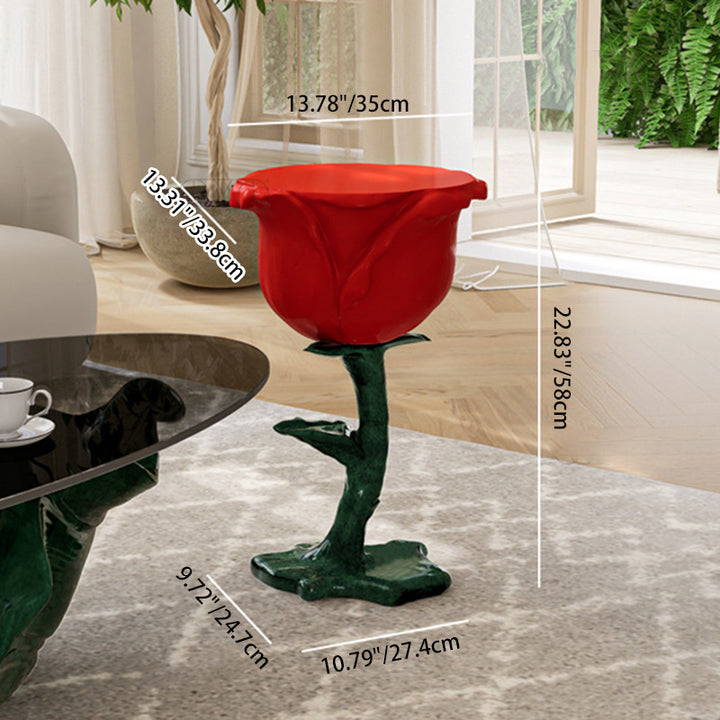 Traditioneller französischer FRP-Glas-Rosen-Rundtisch mit 1 Ablage für das Wohnzimmer 