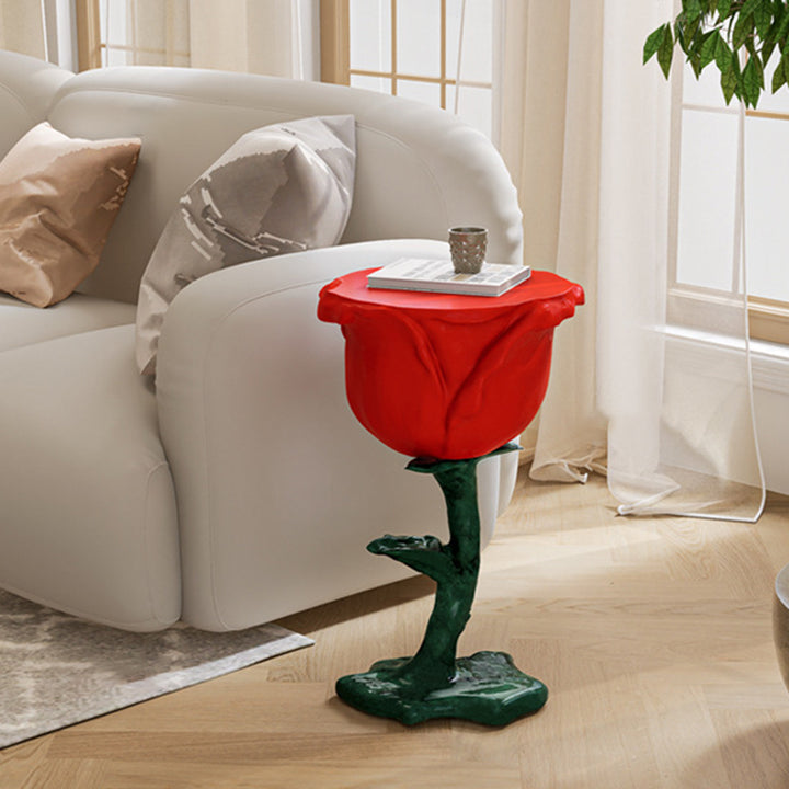 Traditioneller französischer FRP-Glas-Rosen-Rundtisch mit 1 Ablage für das Wohnzimmer 