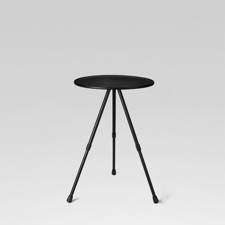 Modern Simplicity Aluminum Alloy ABS Round Foldable Outdoor Coffee Table 1-Tray Pocket Lamp Holder For Outdoor