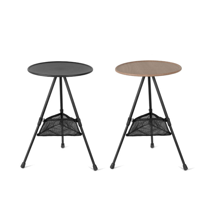 Modern Simplicity Aluminum Alloy ABS Round Foldable Outdoor Coffee Table 1-Tray Pocket Lamp Holder For Outdoor