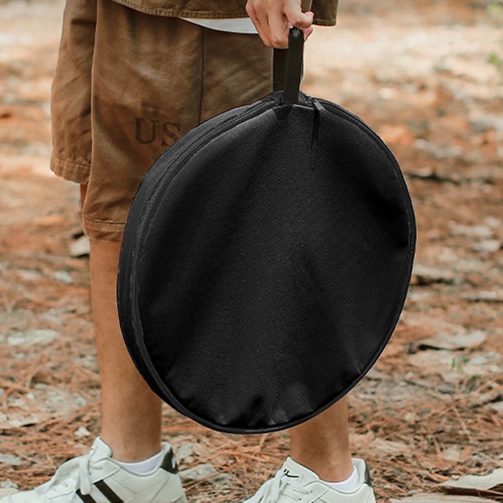 Modern Simplicity Aluminum Alloy ABS Round Foldable Outdoor Coffee Table 1-Tray Pocket Lamp Holder For Outdoor