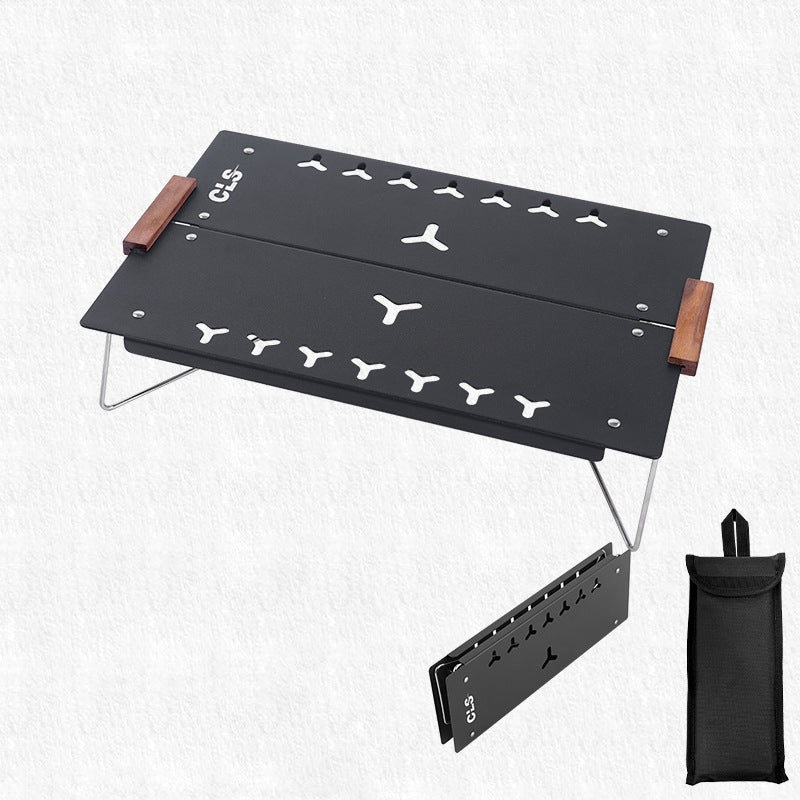 Table de salle à manger extérieure pliable rectangulaire en alliage d&