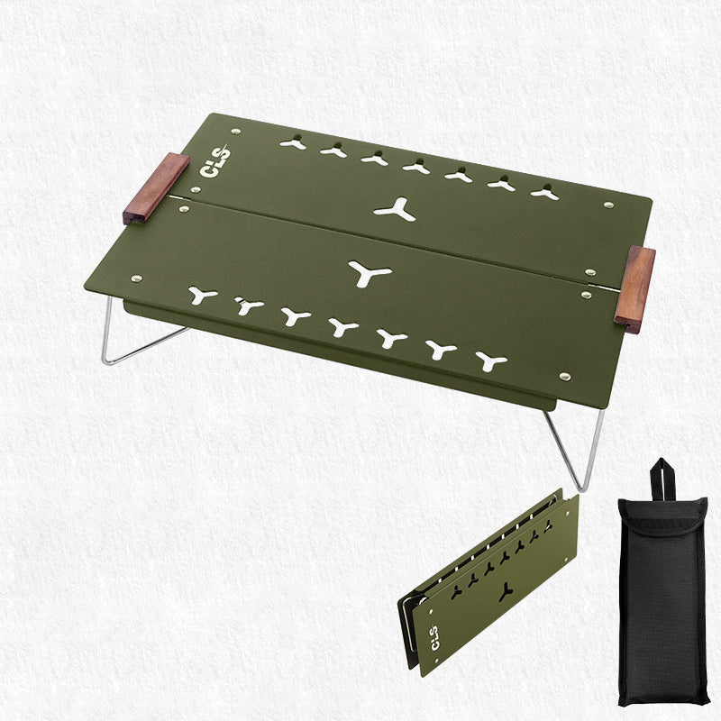 Table de salle à manger extérieure pliable rectangulaire en alliage d&