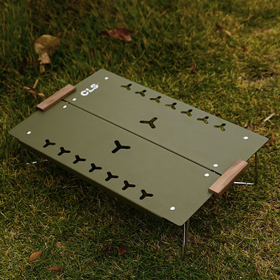 Table de salle à manger extérieure pliable rectangulaire en alliage d'aluminium industriel contemporain pour 2 places 