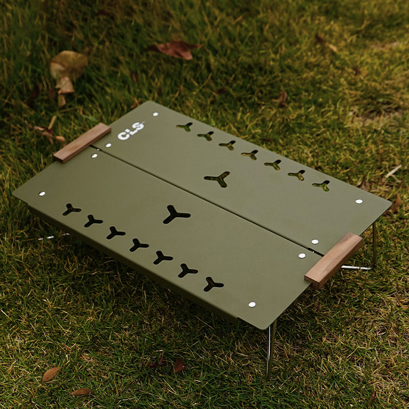 Table de salle à manger extérieure pliable rectangulaire en alliage d&