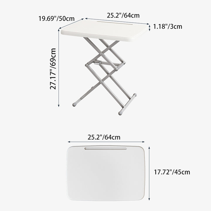 Bureaux pliants rectangulaires en acier PE Modern Simplicity avec 1 emplacement pour stylo pour bureau à domicile 