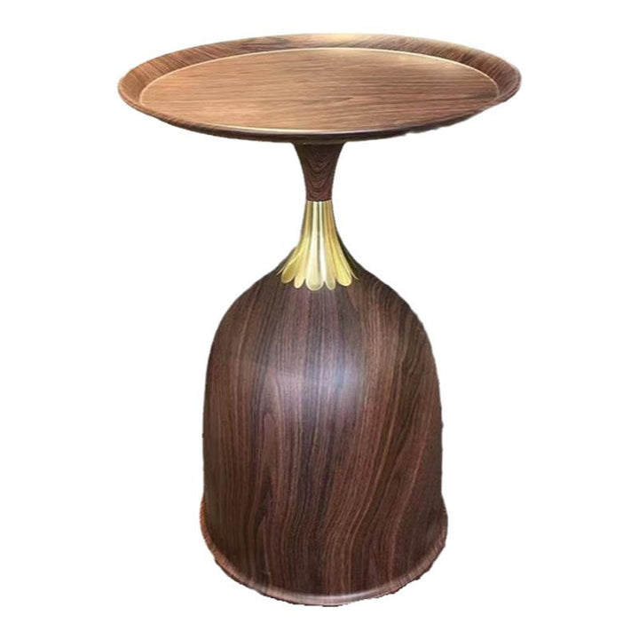 Zeitgenössischer Retro-Kohlenstoffstahl Edelstahl Runder Säulen-Bullet-Endtisch 1-Tablett für Wohnzimmer 