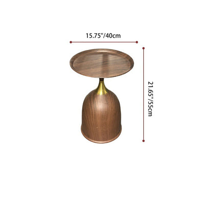 Table d'extrémité ronde en acier au carbone rétro contemporain en acier inoxydable avec 1 plateau pour salon 