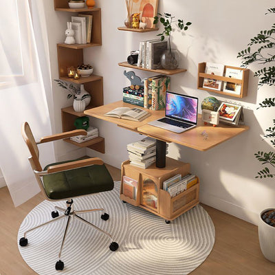 Mesa de café elevable con carrito móvil cuadrado rectangular de ratán de tejido retro contemporáneo con vidrio, madera, metal y 2 estantes de almacenamiento para sala de estar 