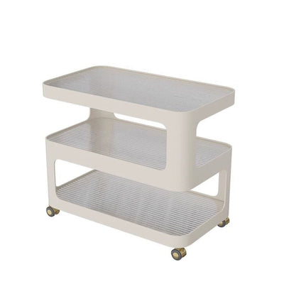 Contemporary Nordic Reinforced Glass Iron Rectangular End Table 3-Tier Movable For Living Room