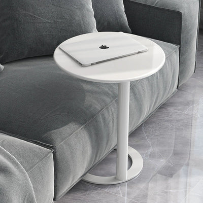 Contemporary Scandinavian Iron Round O-Shaped End Table 2-Tier For Living Room