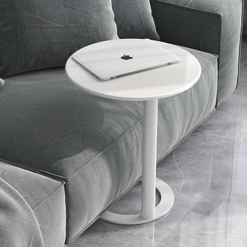 Contemporary Scandinavian Iron Round O-Shaped End Table 2-Tier For Living Room