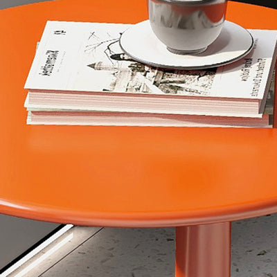 Contemporary Scandinavian Iron Round O-Shaped End Table 2-Tier For Living Room