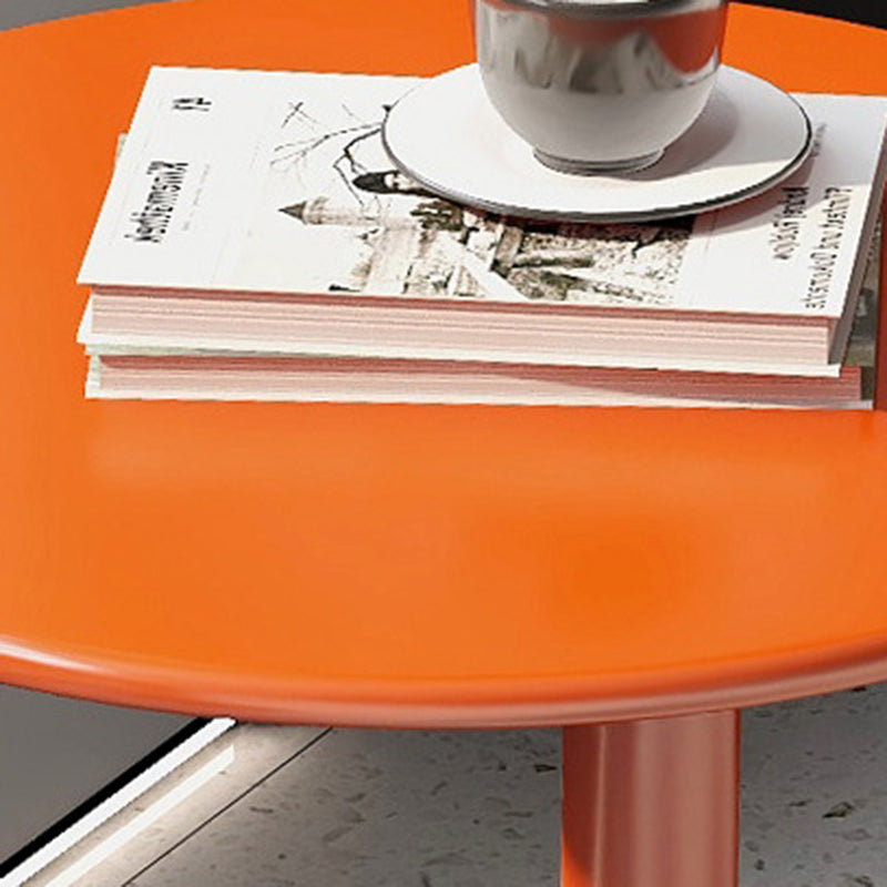 Contemporary Scandinavian Iron Round O-Shaped End Table 2-Tier For Living Room