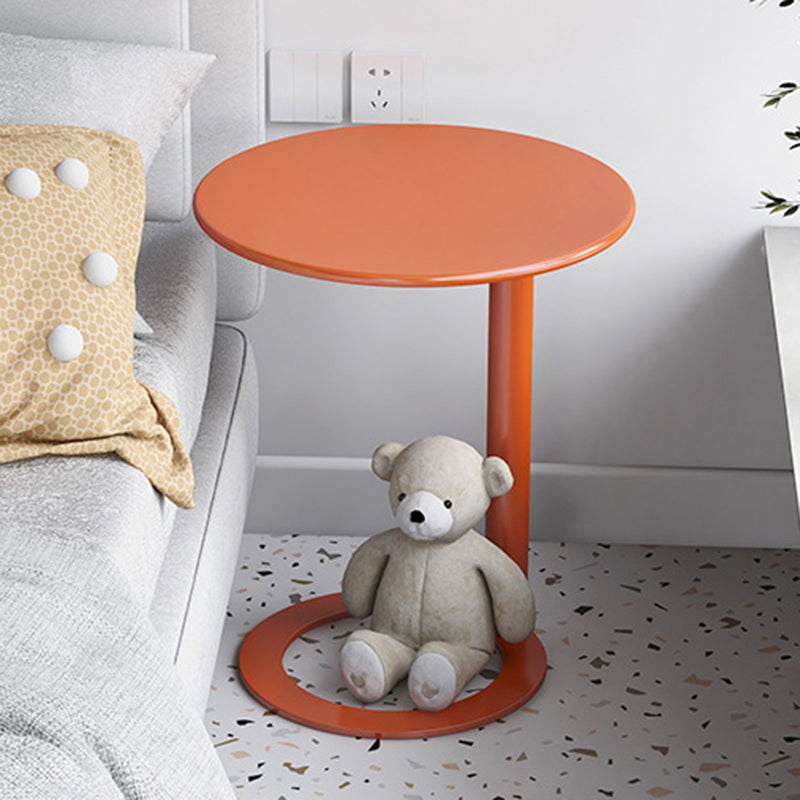 Contemporary Scandinavian Iron Round O-Shaped End Table 2-Tier For Living Room