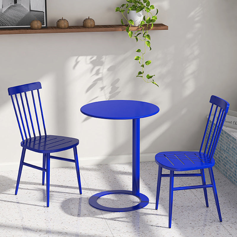 Contemporary Scandinavian Iron Round O-Shaped End Table 2-Tier For Living Room